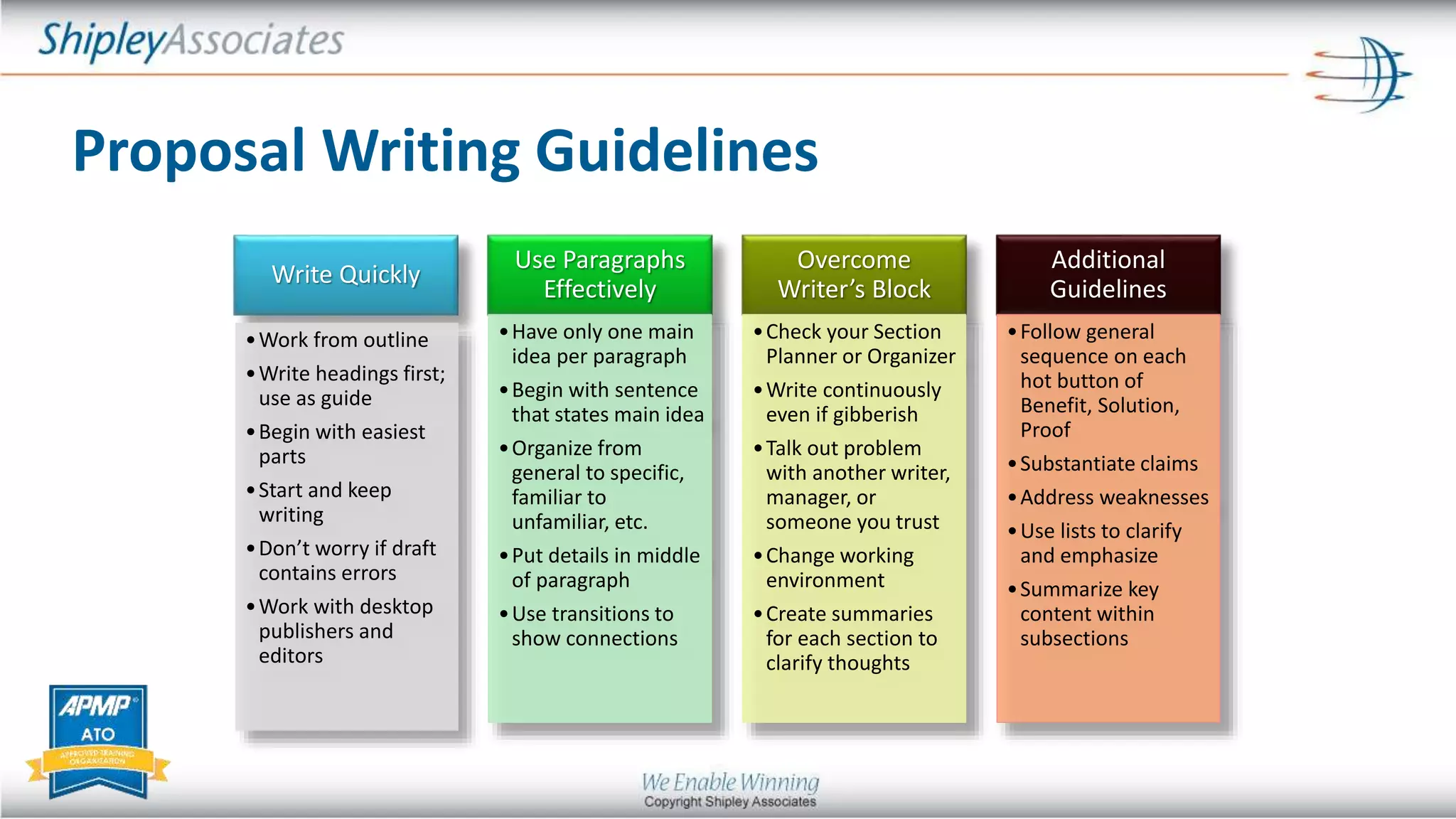 Session 5: Shipley Associates - 7 Pillars of Effective Proposals | PPTX