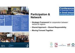 Participation &
Network
• Strategic Framework for cooperation between
sectors & regions
• Shared Approach – Shared Responsibility
• Moving Forward Together
 