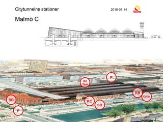 Malmö C Citytunnelns stationer 2010-01-14 Bil Taxi SB P RB P KC SB Cykel 