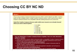 Choosing CC BY NC ND 
11 
 