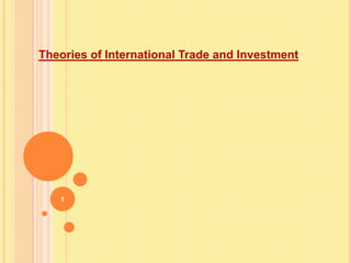 1 Theories of International Trade and Investment 