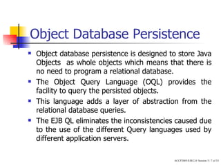 Object Persistence Session 5 Tp5 | PPT