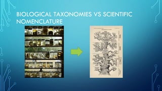 BIOLOGICAL TAXONOMIES VS SCIENTIFIC
NOMENCLATURE
 