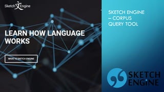 SKETCH ENGINE
– CORPUS
QUERY TOOL
 