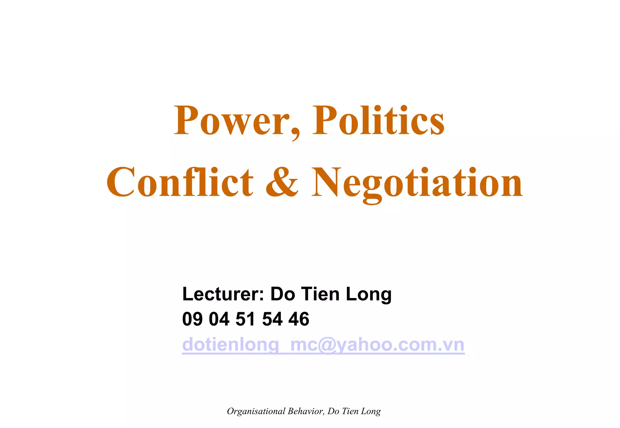 Organizational Behavior - Session 6