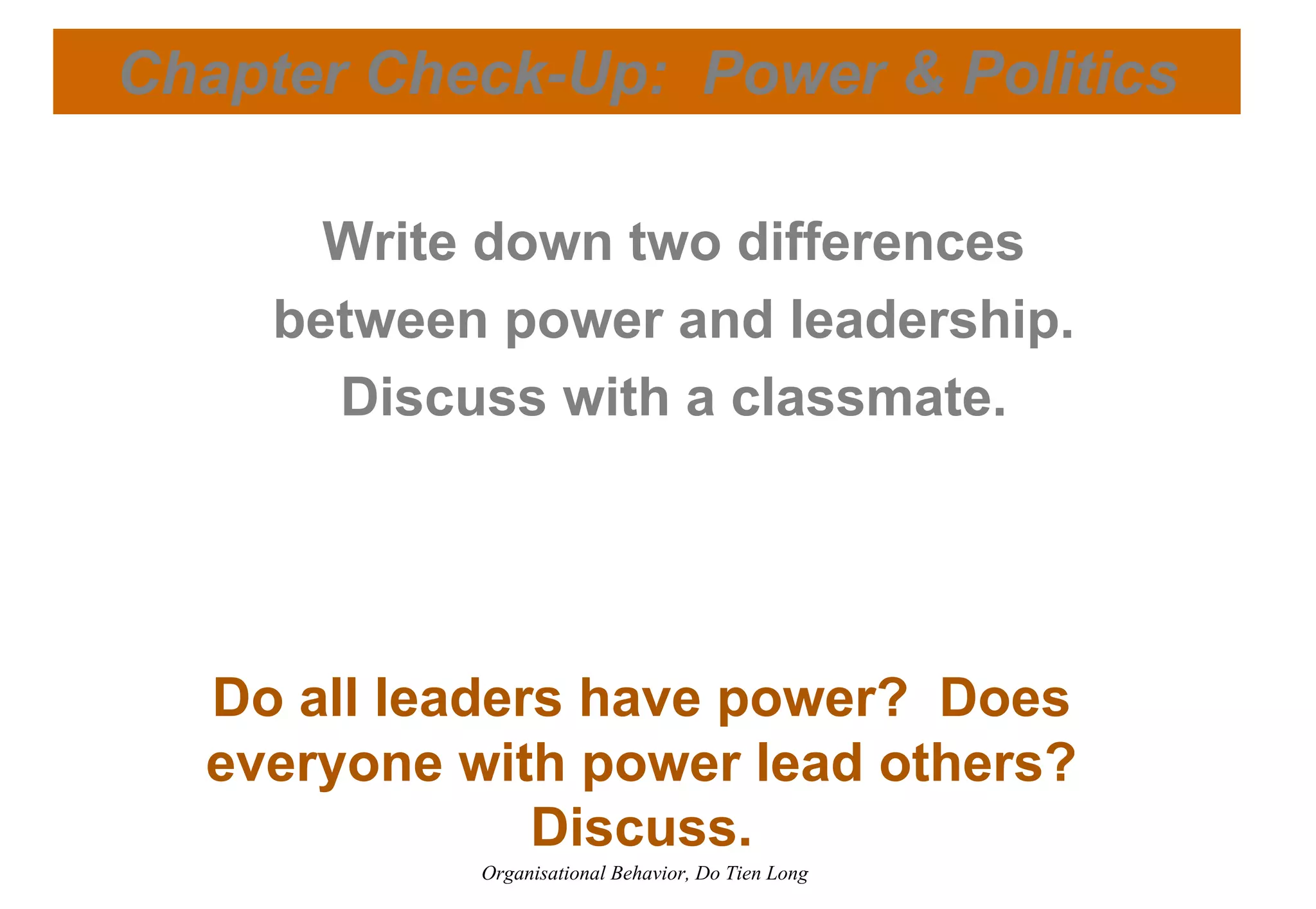 Organizational Behavior - Session 6