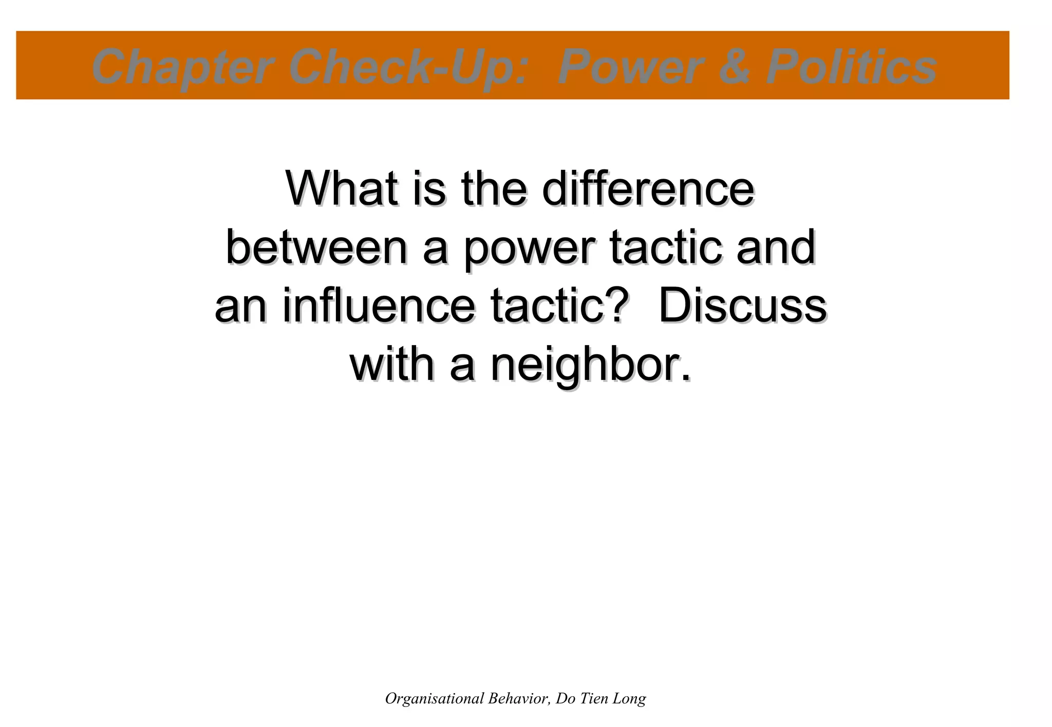 Organizational Behavior - Session 6