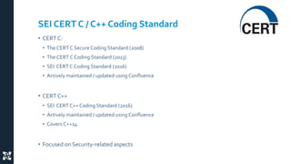 Navigating the jungle of Secure Coding Standards | PPTX