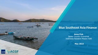 Blue Southeast Asia Finance
Anna Fink
Senior Country Economist
Indonesia Resident Mission ADB
May 2023
 