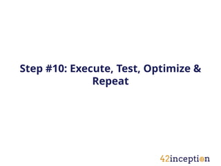 Step #10: Execute, Test, Optimize &
              Repeat
 