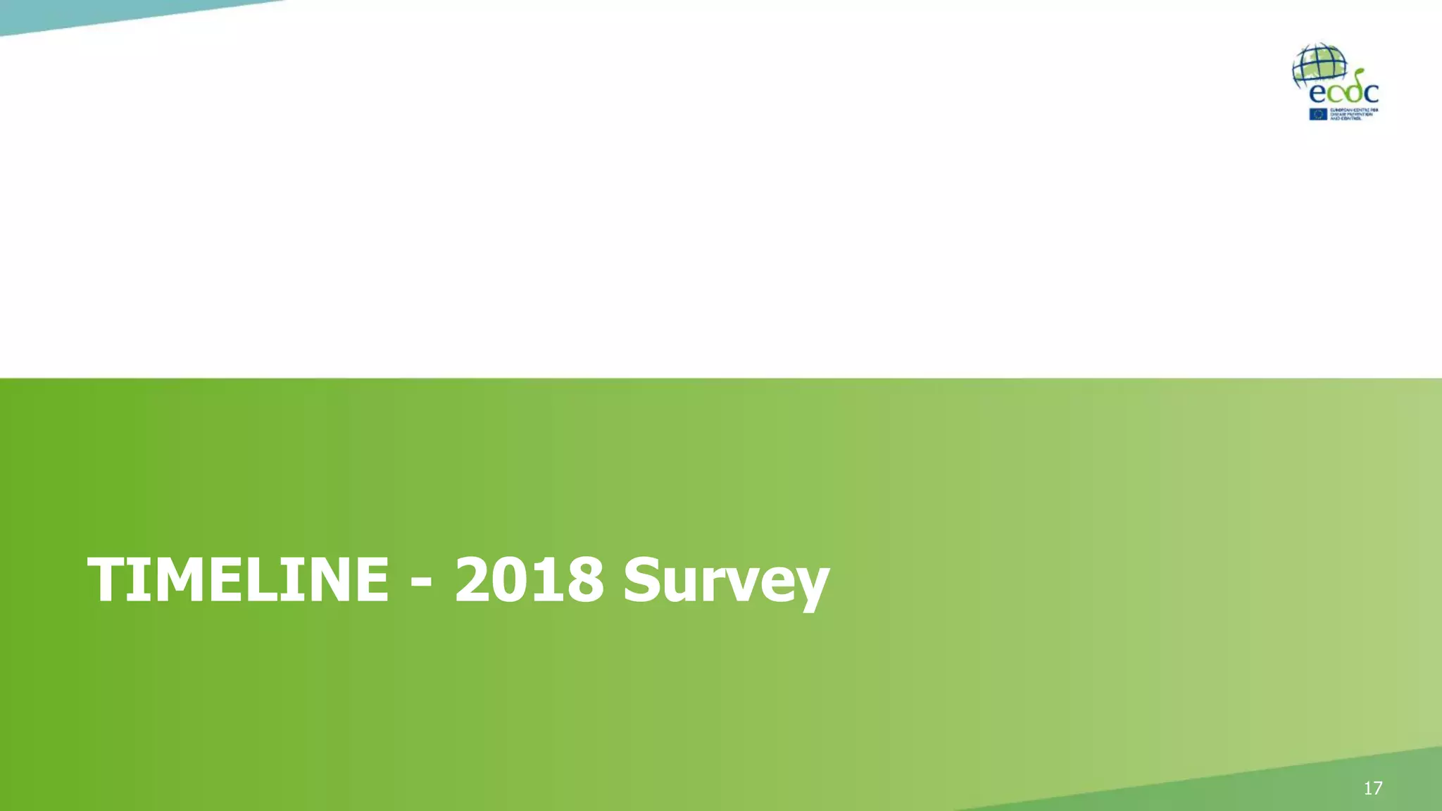 TIMELINE - 2018 Survey
17
 