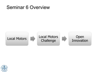 Seminar 6 Overview
2
 