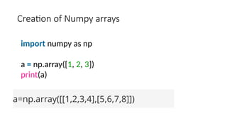 Session 6 Chracteristics of Numpy & Pandas | PPTX