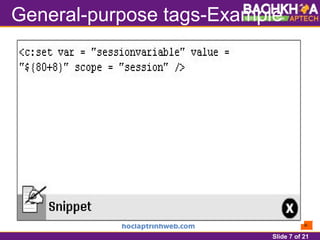 Slide 7 of 21
General-purpose tags-Example
 
