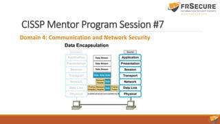 CISSP Mentor Program Session #7
Domain 4: Communication and Network Security
 