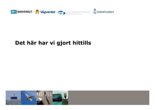 Det här har vi gjort hittills
 