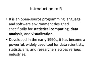 Comprehensive Introduction to R Programming and Data Structures | PDF