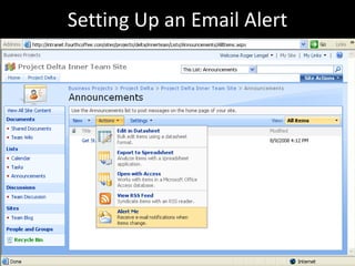 Setting Up an Email Alert