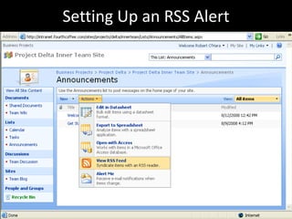 Setting Up an RSS Alert