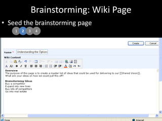 Brainstorming: Wiki PageSeed the brainstorming page1234