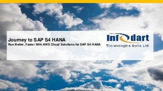 Journey to SAP S4 HANA
Run Better, Faster With AWS Cloud Solutions for SAP S4 HANA
 