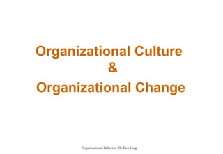 Organizational Culture & Organizational Change 