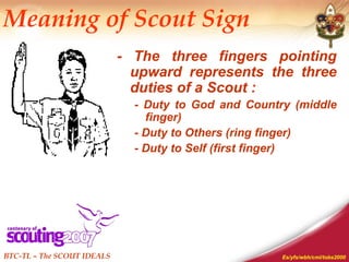 Scout Language Basic Training Course for Troop: Session 9 - The Scout Ideals.ppt