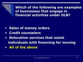<ul><li>Sales of money orders </li></ul><ul><li>Credit counselors  </li></ul><ul><li>Relocation services that assist indiv...