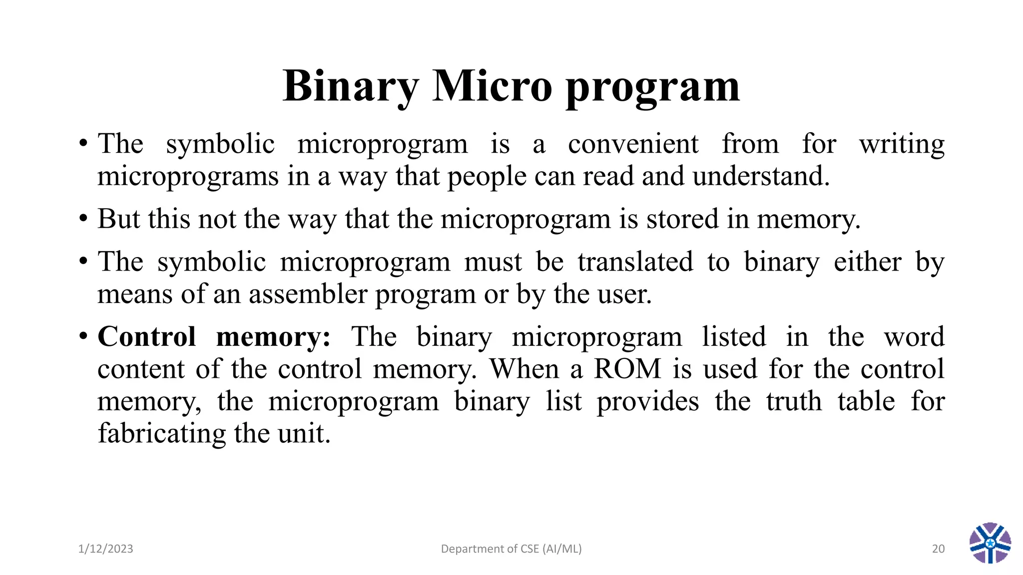 CS304PC:Computer Organization and Architecture session 9 microprogram ...