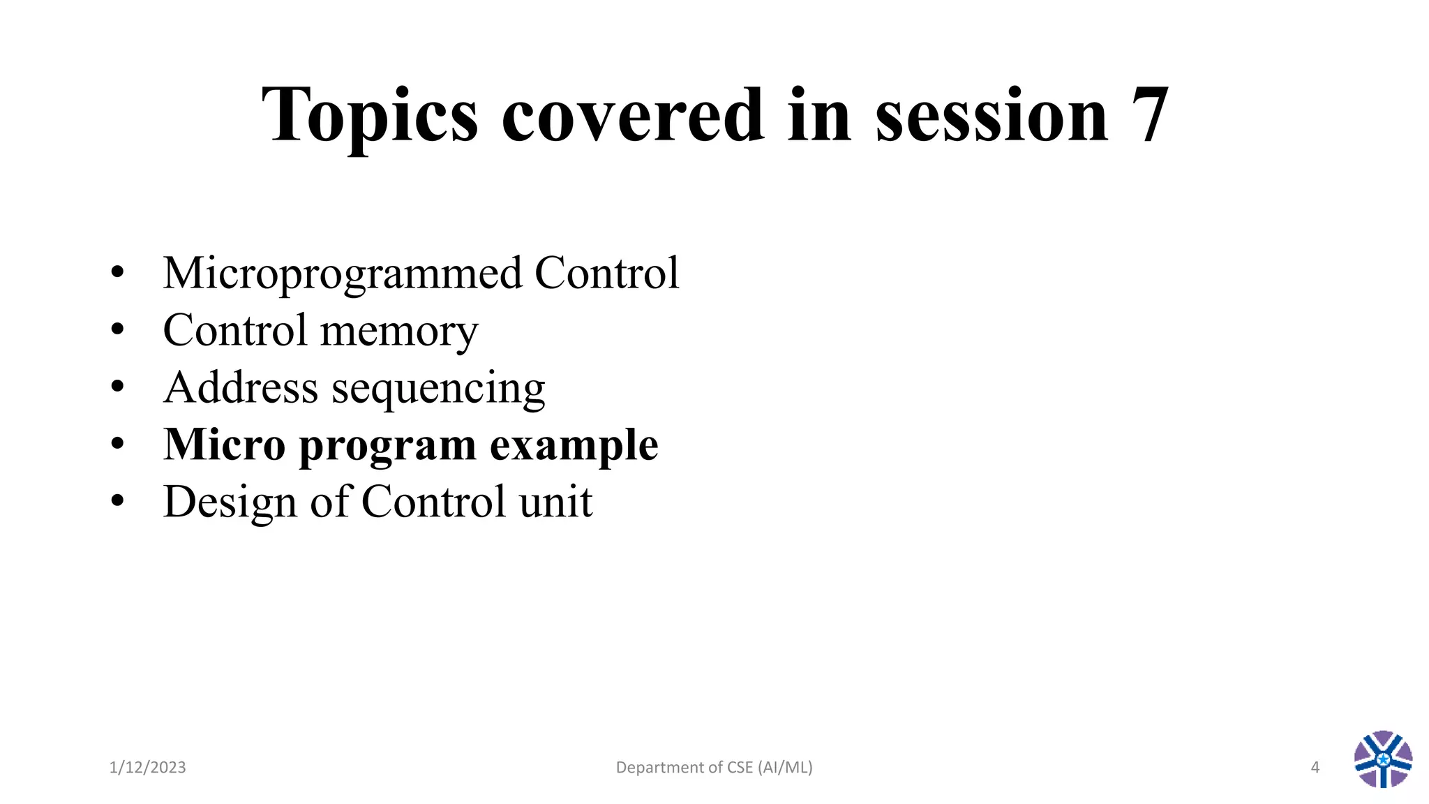 CS304PC:Computer Organization and Architecture session 9 microprogram ...
