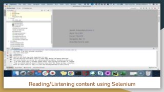 Reading/Listening content using Selenium
 
