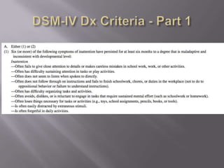 DSM-IV Dx Criteria - Part 1
