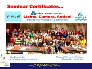 www.josephdeungria.com
Seminar Certificates…
 