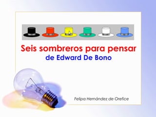 Seis sombreros para pensar
de Edward De Bono
Felipa Hernández de Orefice
 