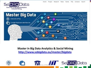 Master in Big Data Analytics & Social Mining
http://www.sobigdata.eu/master/bigdata
Firenze, 14 Nov 2016
 