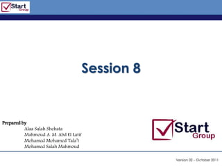 http://www.bized.co.uk




                                   Session 8


Prepared by
          Alaa Salah Shehata
          Mahmoud A. M. Abd El Latif
          Mohamed Mohamed Tala’t
          Mohamed Salah Mahmoud

                                                     Version 02 – October 2011
                                                  Copyright 2006 – Biz/ed
 