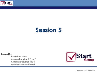 http://www.bized.co.uk




                                   Session 5


Prepared by
          Alaa Salah Shehata
          Mahmoud A. M. Abd El Latif
          Mohamed Mohamed Tala’t
          Mohamed Salah Mahmoud

                                                     Version 02 – October 2011
                                                  Copyright 2006 – Biz/ed
 