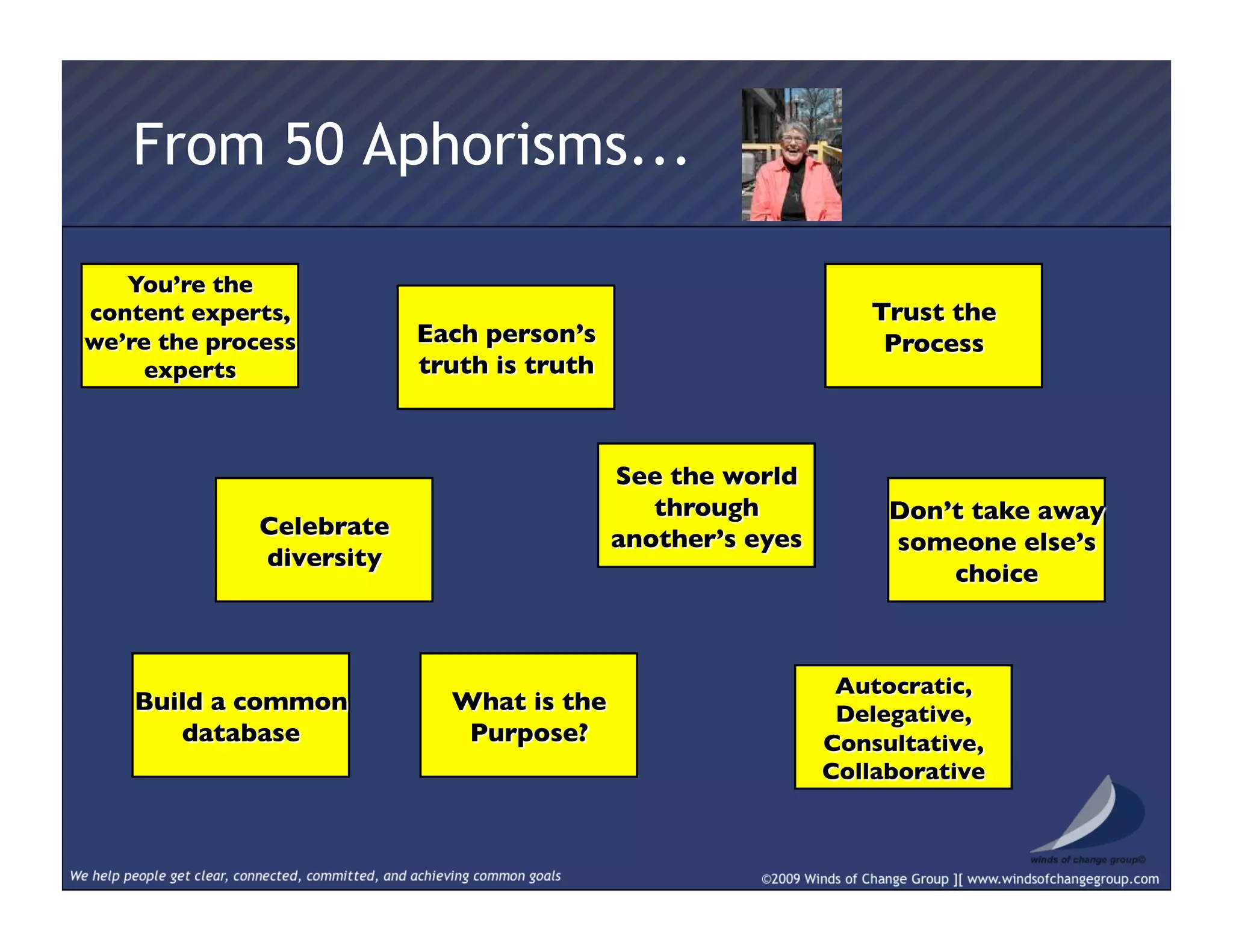 From 50 Aphorisms...
 