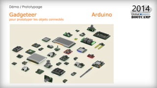 Démo / Prototypage
Gadgeteer Arduino
pour prototyper les objets connectés
 