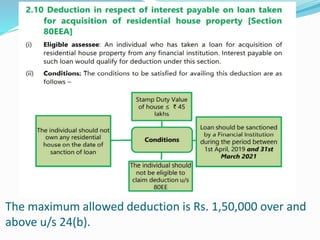 The maximum allowed deduction is Rs. 1,50,000 over and
above u/s 24(b).
 