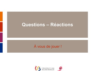 Questions – Réactions 
À vous de jouer ! 
 