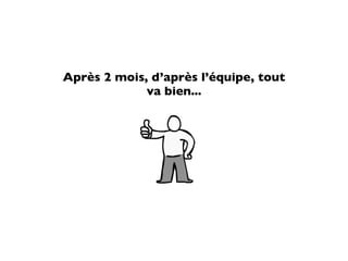 Après 2 mois, d’après l’équipe, tout
             va bien...
 