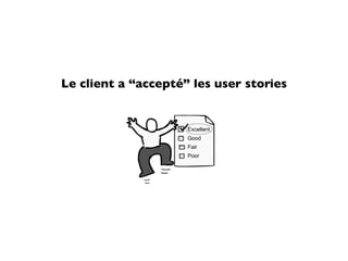 Le client a “accepté” les user stories
 