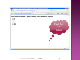 Check Out
The
Output

Developed by: Saif Ullah Dar

1/7/2014

23

 