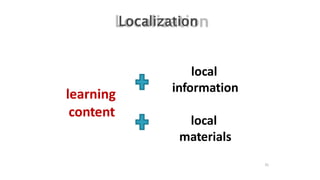 31
learning
content
local
information
local
materials
 