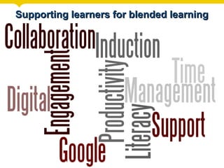 Supporting learners for blended learning
 
