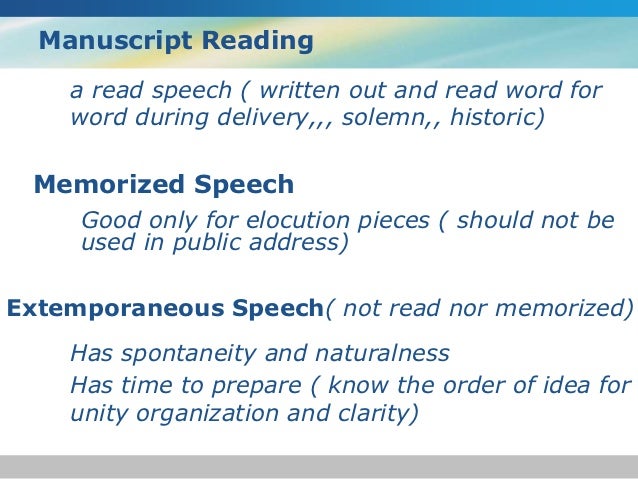 introduction speech central idea