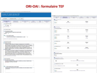 1
ORI-OAI : formulaire TEF
 