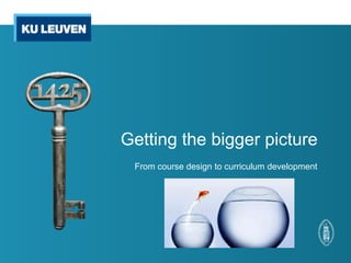 Getting the bigger picture
From course design to curriculum development

 