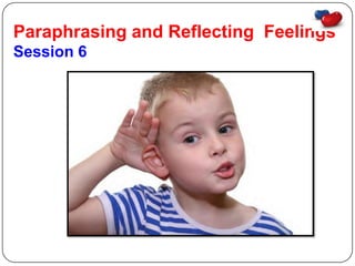Paraphrasing and Reflecting Feelings
Session 6
 